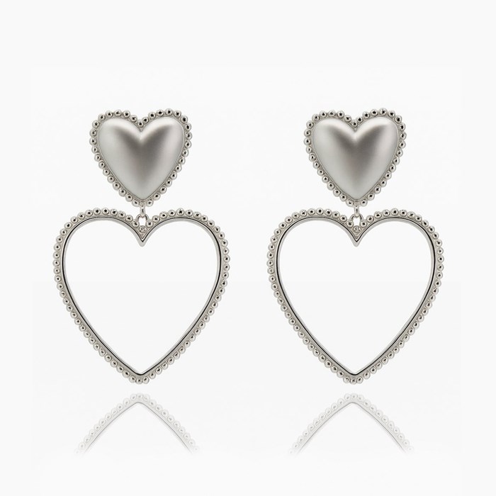 Серьги Сердце с шариками мж-1