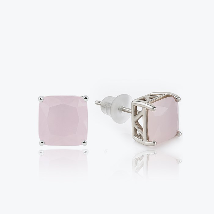 Серьги Розовый кушон с700-024