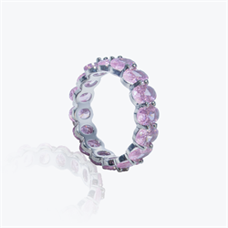 Кольцо Дорожка с овальными розовыми камнями