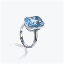 Кольцо Кристалл прозрачный голубой - фото 4949