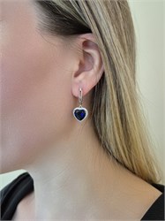Серьги Синее сердце с90102