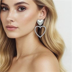 Серьги Сердце с шариками мж-1