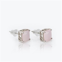 Серьги Розовый кушон с700-024