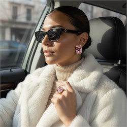 Серьги Роскошный розовый кристалл с500022-3