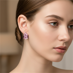 Серьги Розовая капля с80093-3