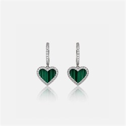 Серьги Малахитовое сердце с60073-1