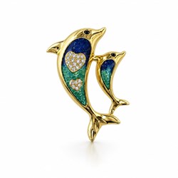 Мини-брошь дельфины градиент бр600853-3