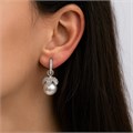Серьги-конго Жемчужина в цветке "Пудровая роза" с7007911-1
