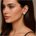 Серьги Розовый кушон с700-024